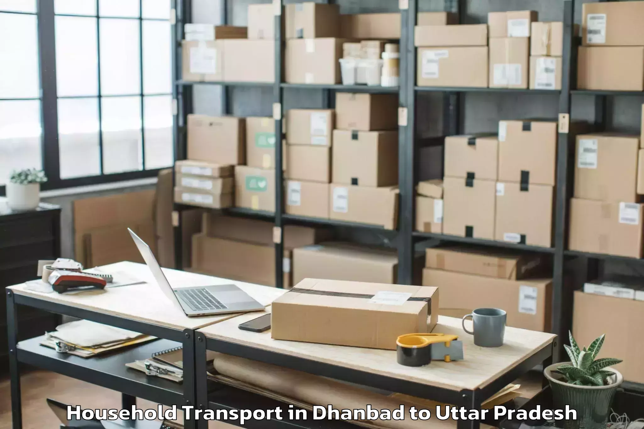 Top Dhanbad to Gola Bazar Household Transport Available